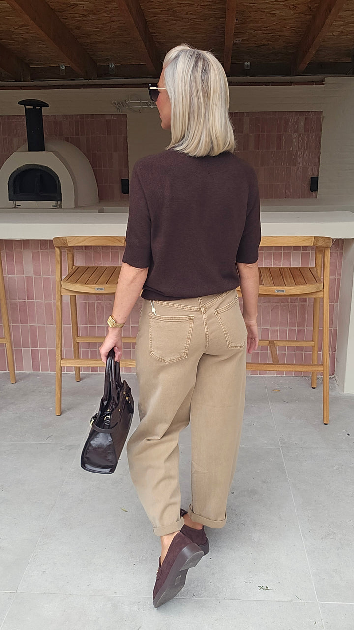 FAY balloon jeans taupe
