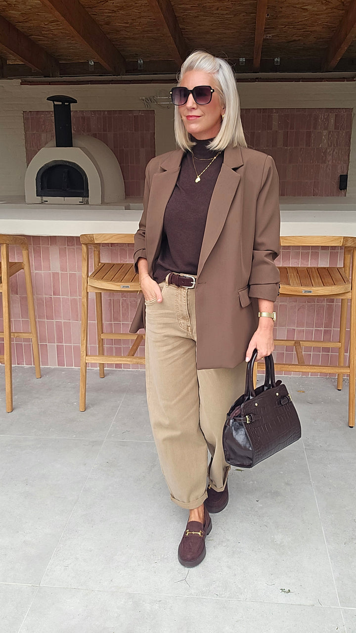FAY balloon jeans taupe
