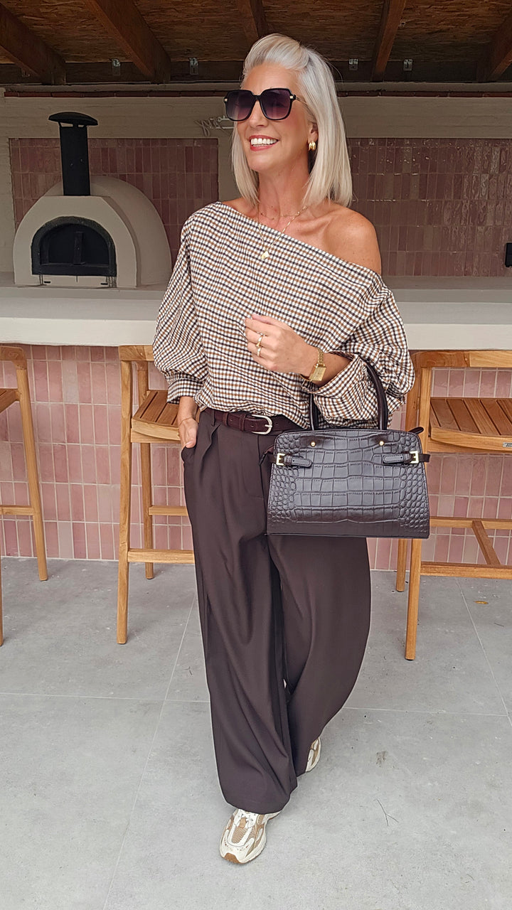 VIKI blouse chocolat taupe