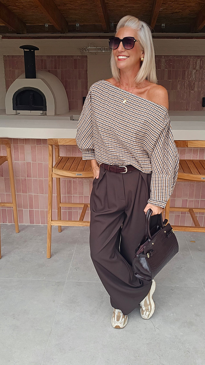 VIKI blouse chocolat taupe