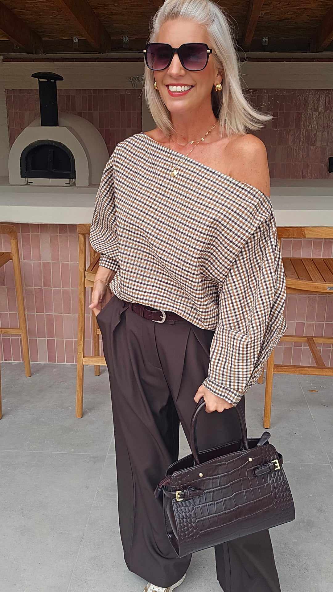 VIKI blouse chocolat taupe
