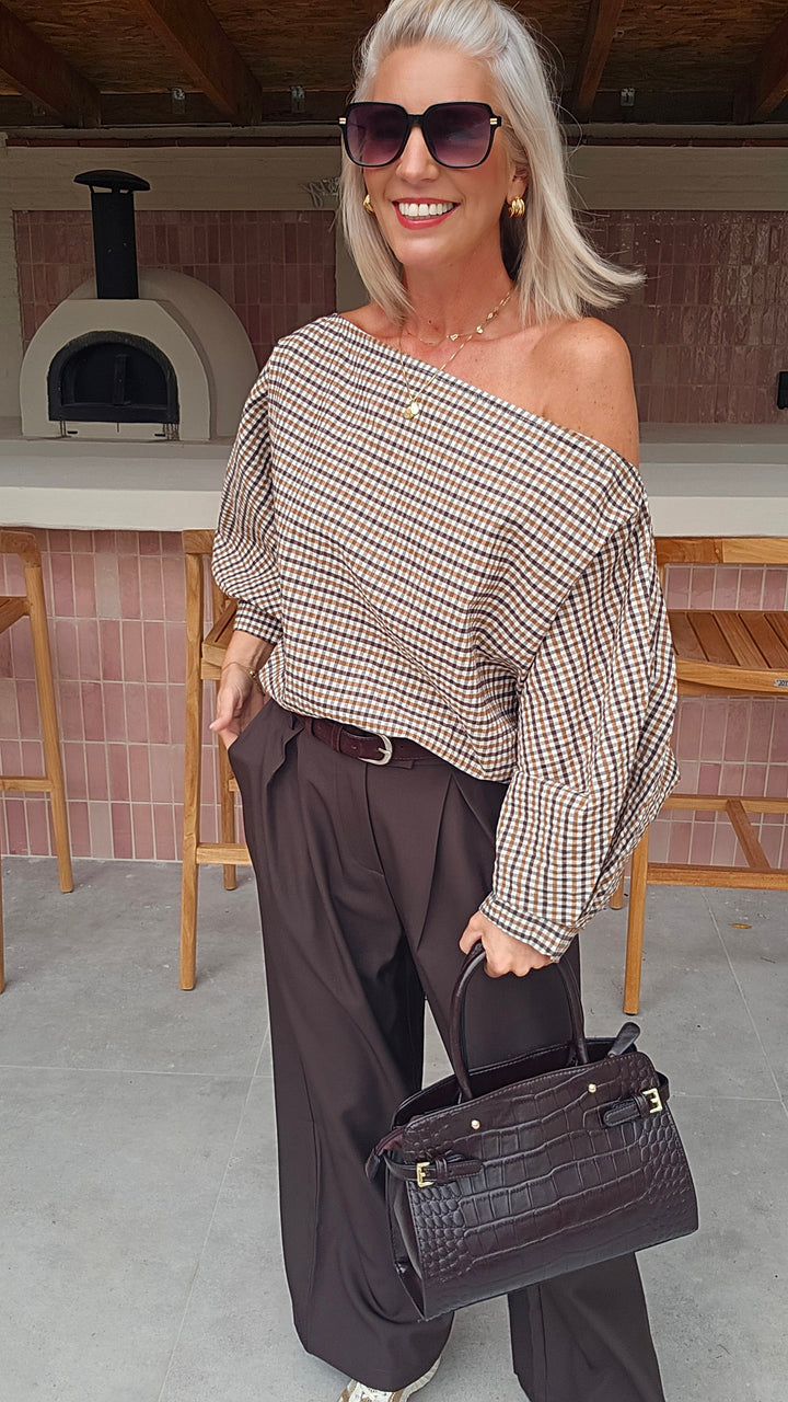 VIKI blouse chocolat taupe