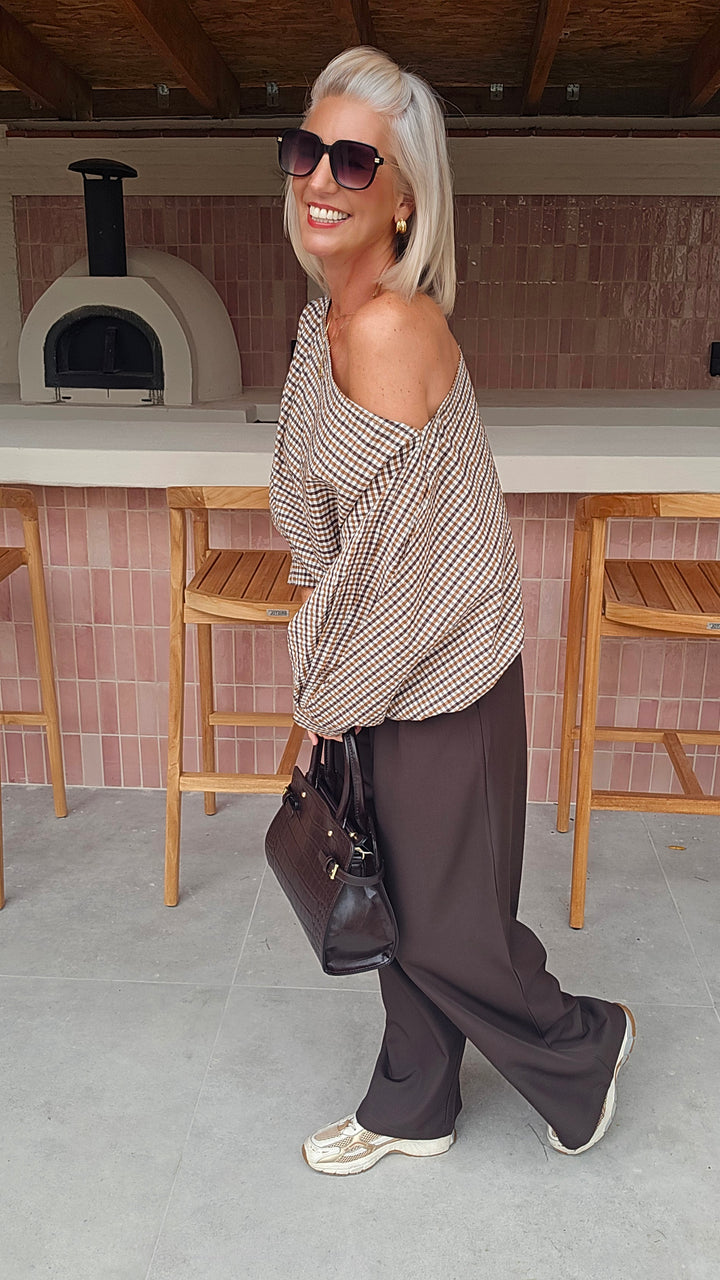 VIKI blouse chocolat taupe