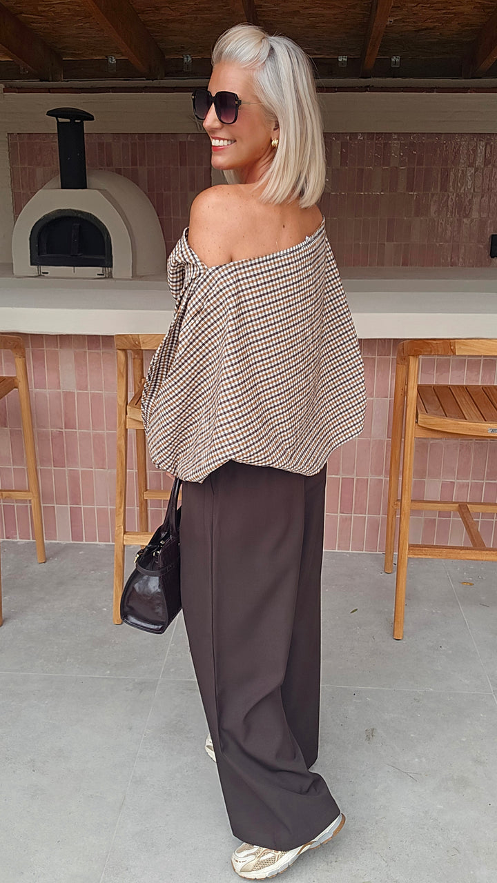 VIKI blouse chocolat taupe