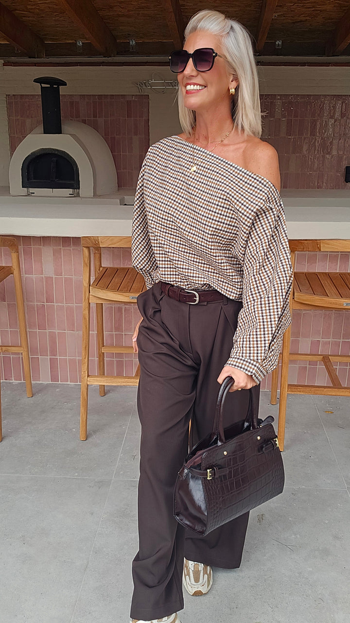VIKI blouse chocolat taupe