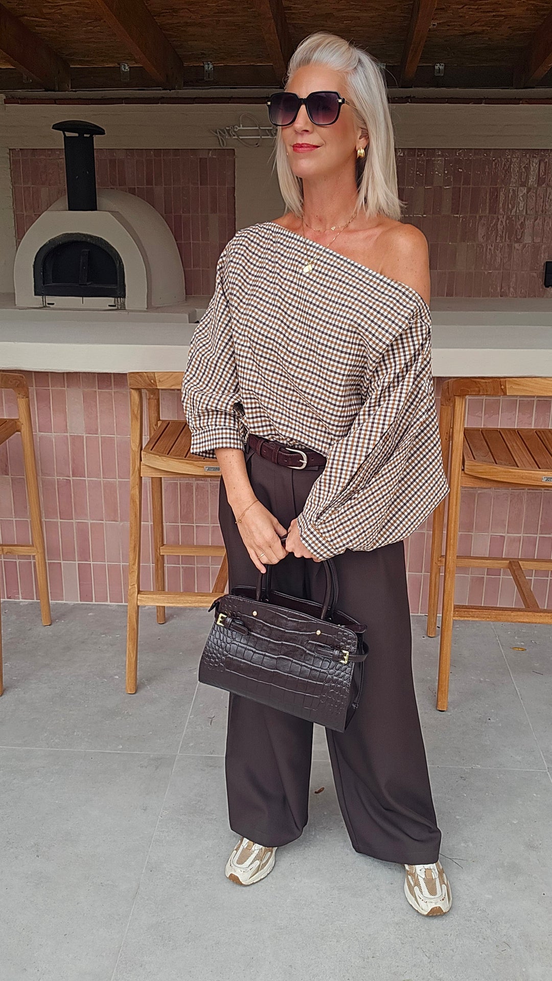 VIKI blouse chocolat taupe