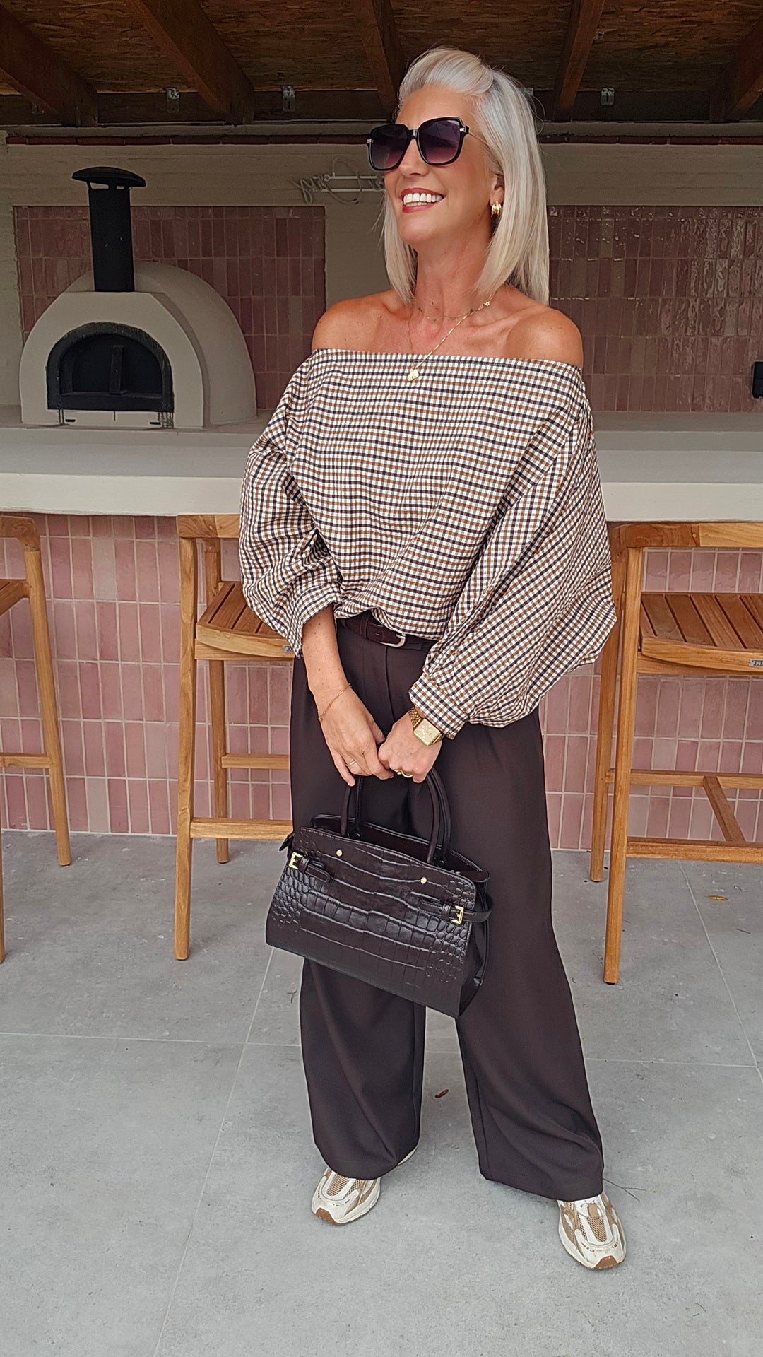 VIKI blouse chocolat taupe