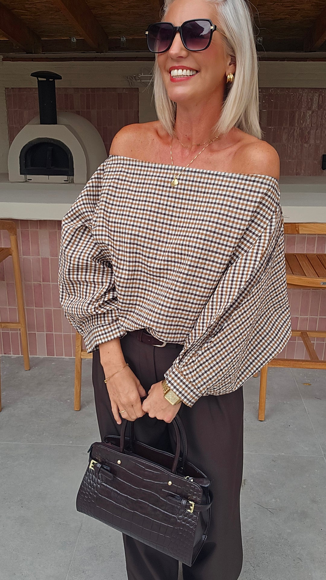 VIKI blouse chocolat taupe
