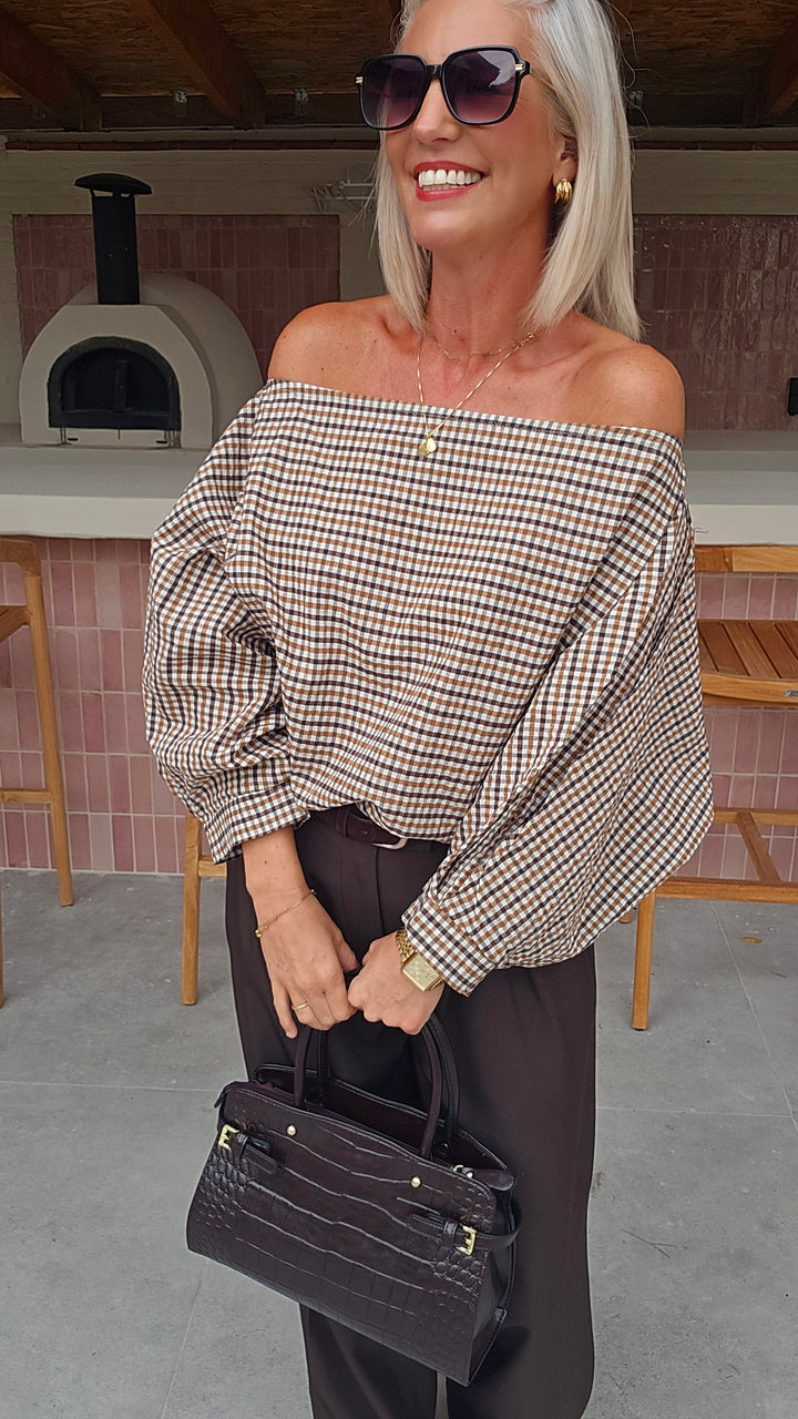 VIKI blouse chocolat taupe