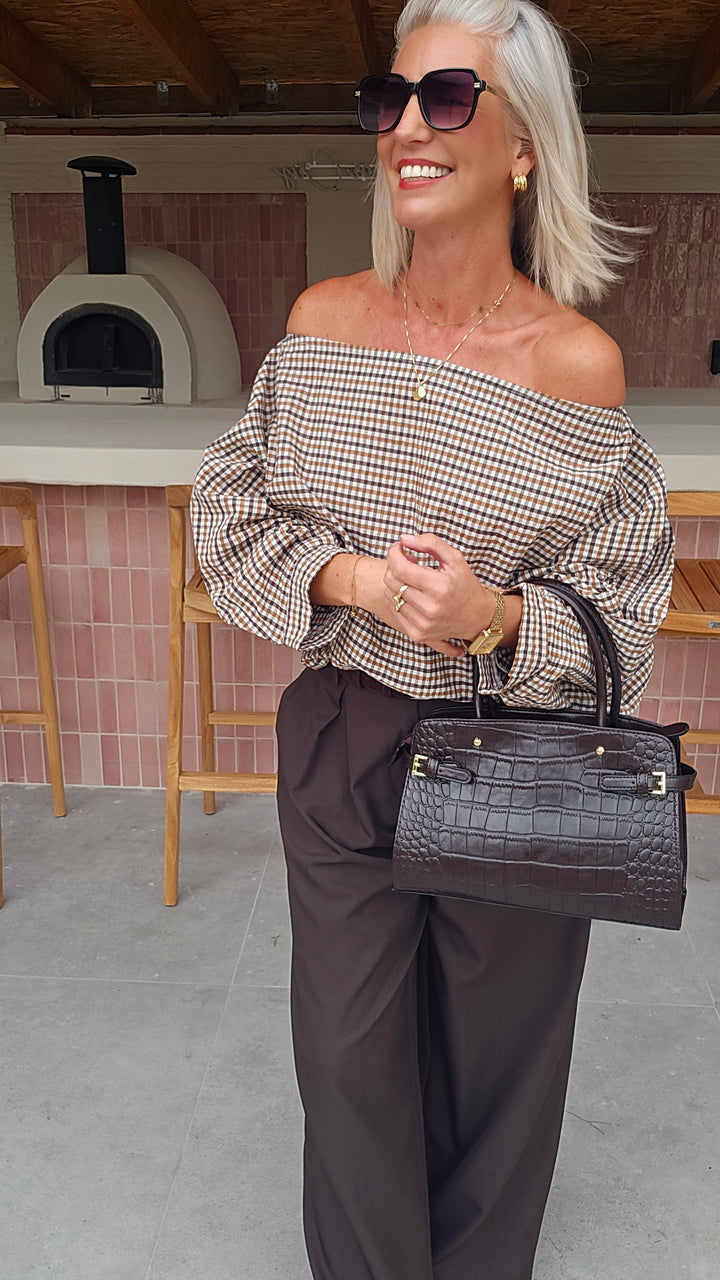 VIKI blouse chocolat taupe