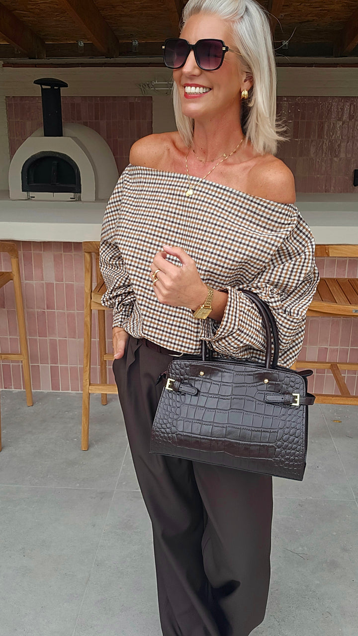 VIKI blouse chocolat taupe