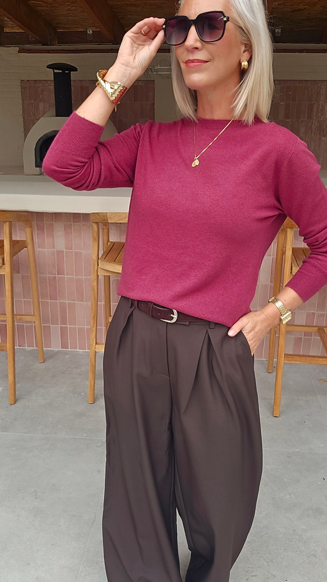 YVI knit burgundy