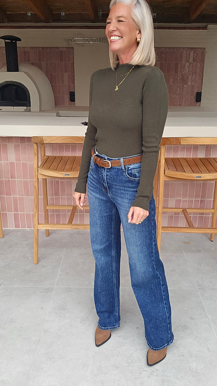 CELIA basic knit khaki