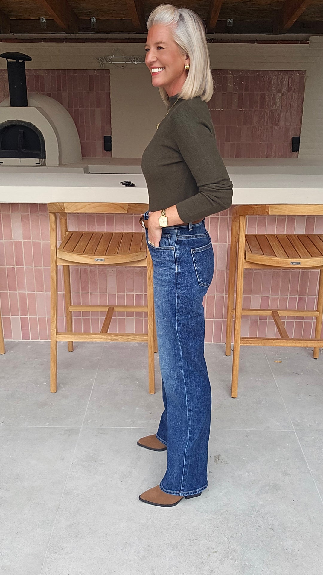 CELIA basic knit khaki