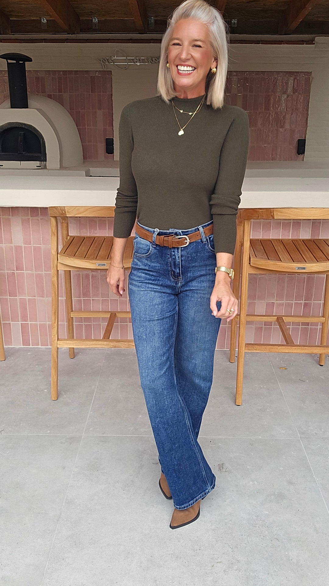 CELIA basic knit khaki