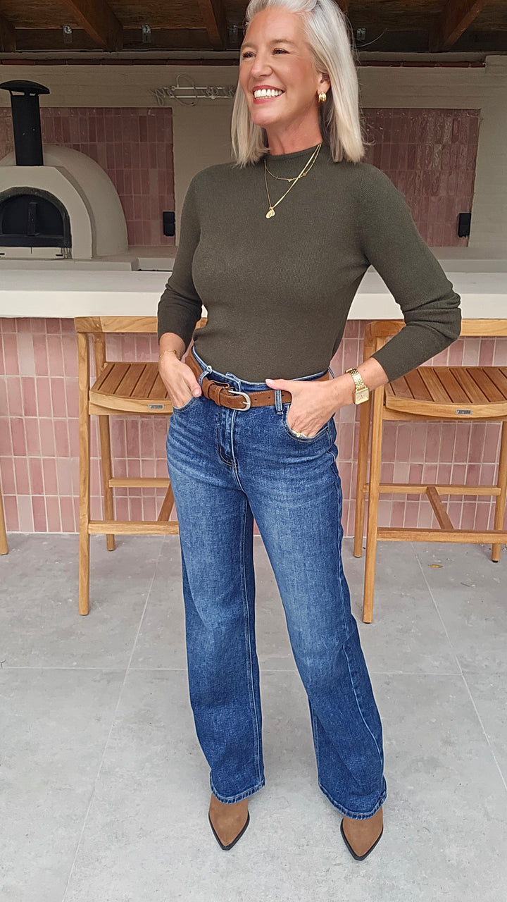 CELIA basic knit khaki