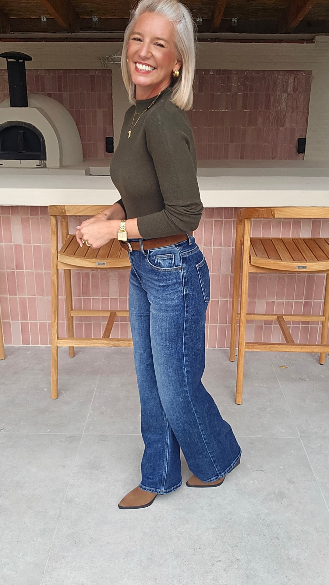 ROSALYN wide leg jeans darker blue