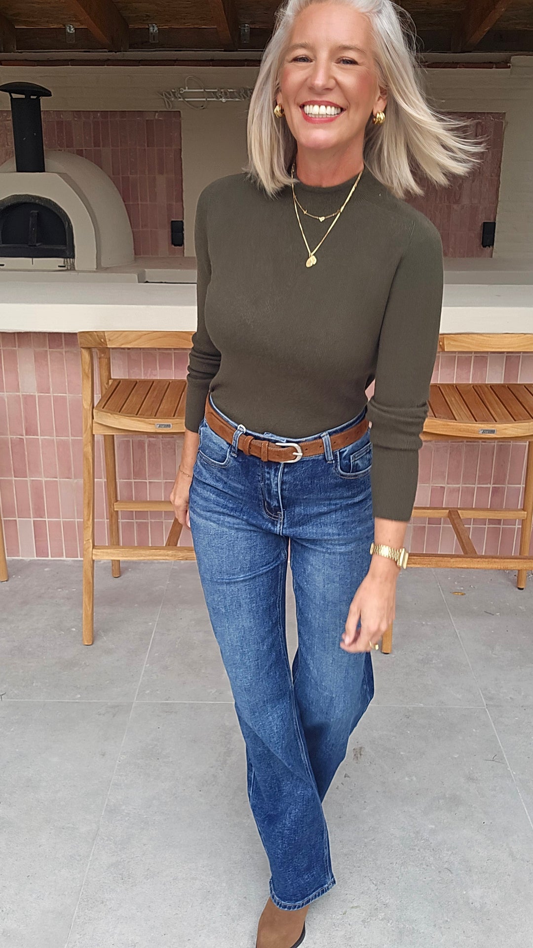 CELIA basic knit khaki