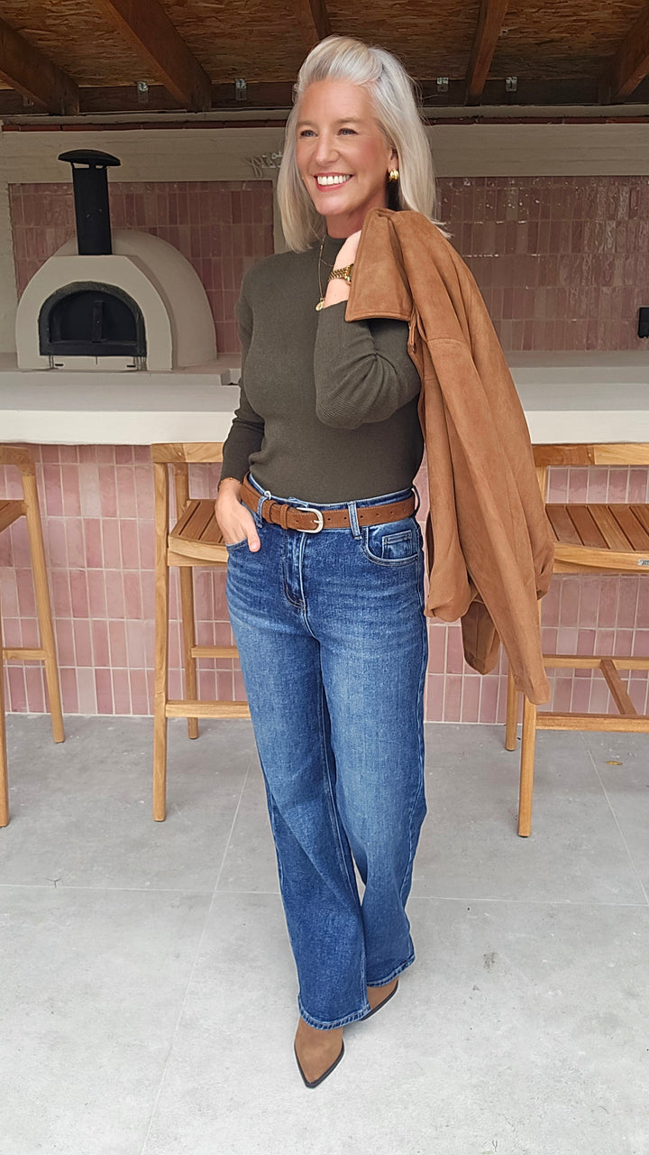 CELIA basic knit khaki