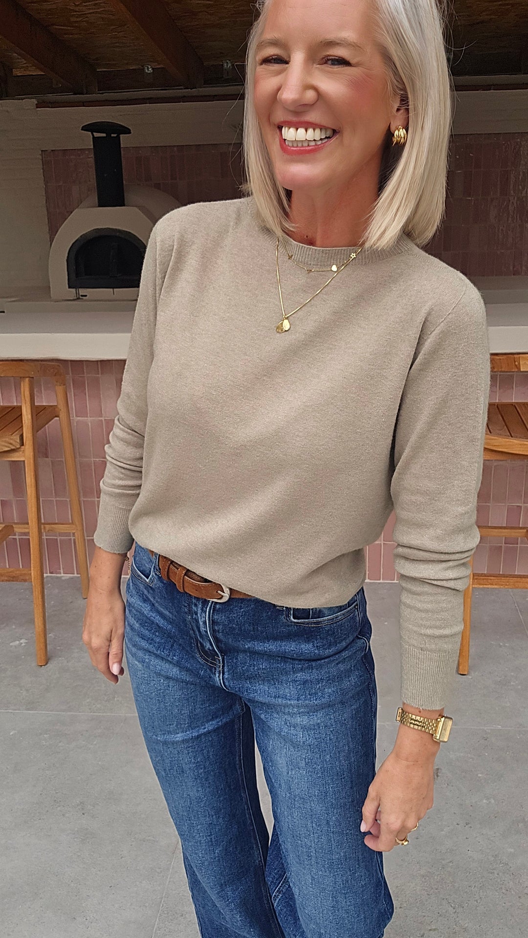 YVI knit sage taupe