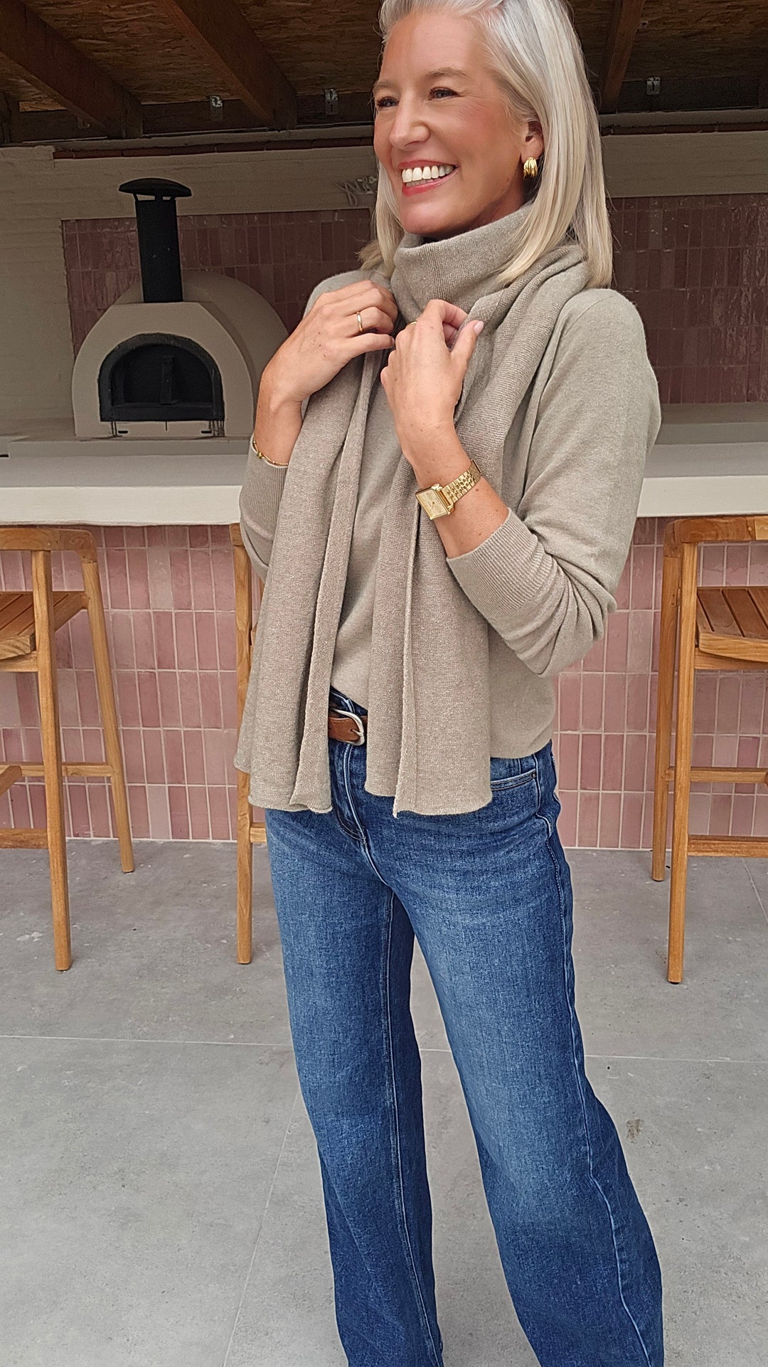 YVI scarf sage taupe
