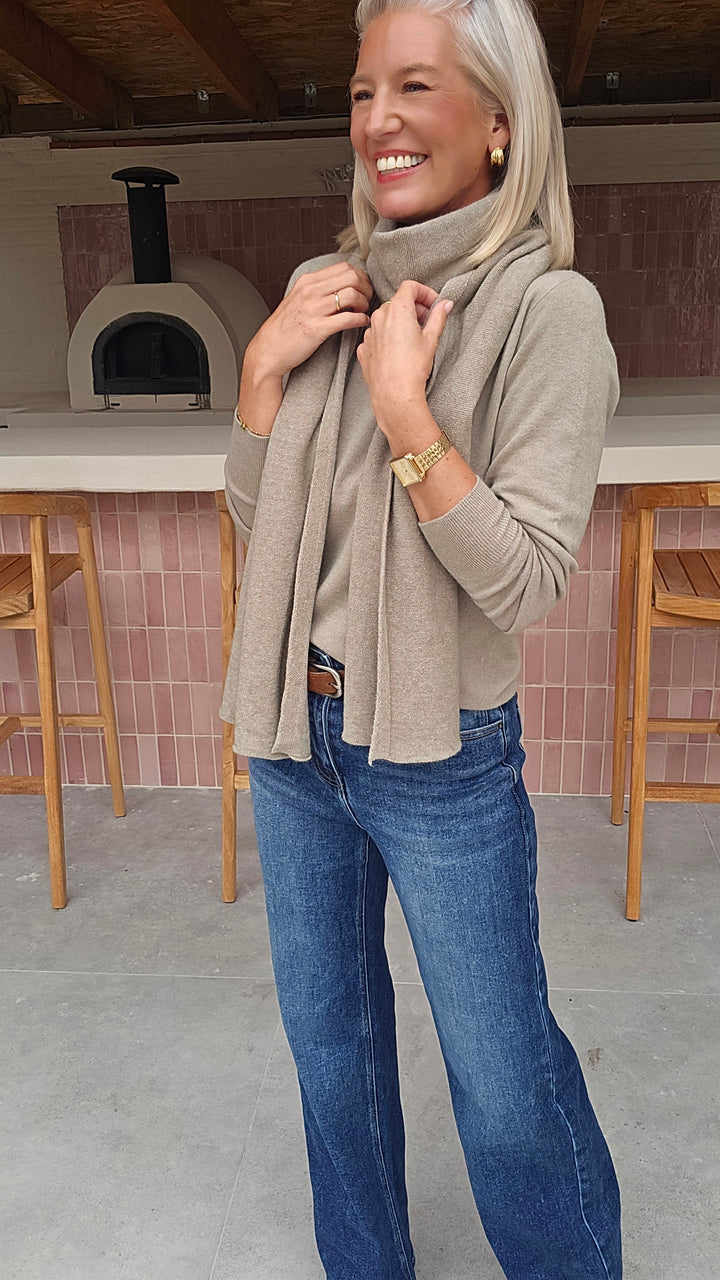 YVI scarf sage taupe