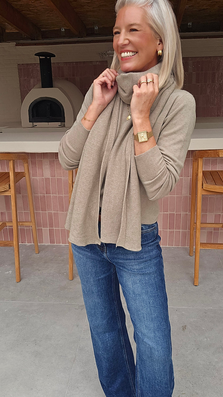 YVI scarf sage taupe