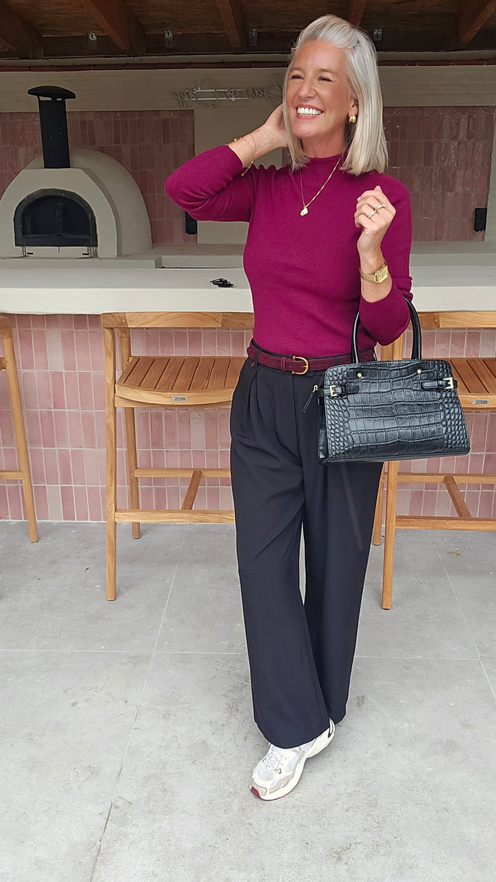 CELIA basic knit burgundy