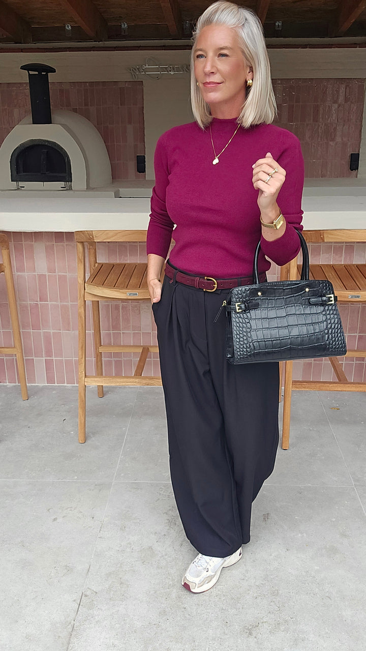 CELIA basic knit burgundy