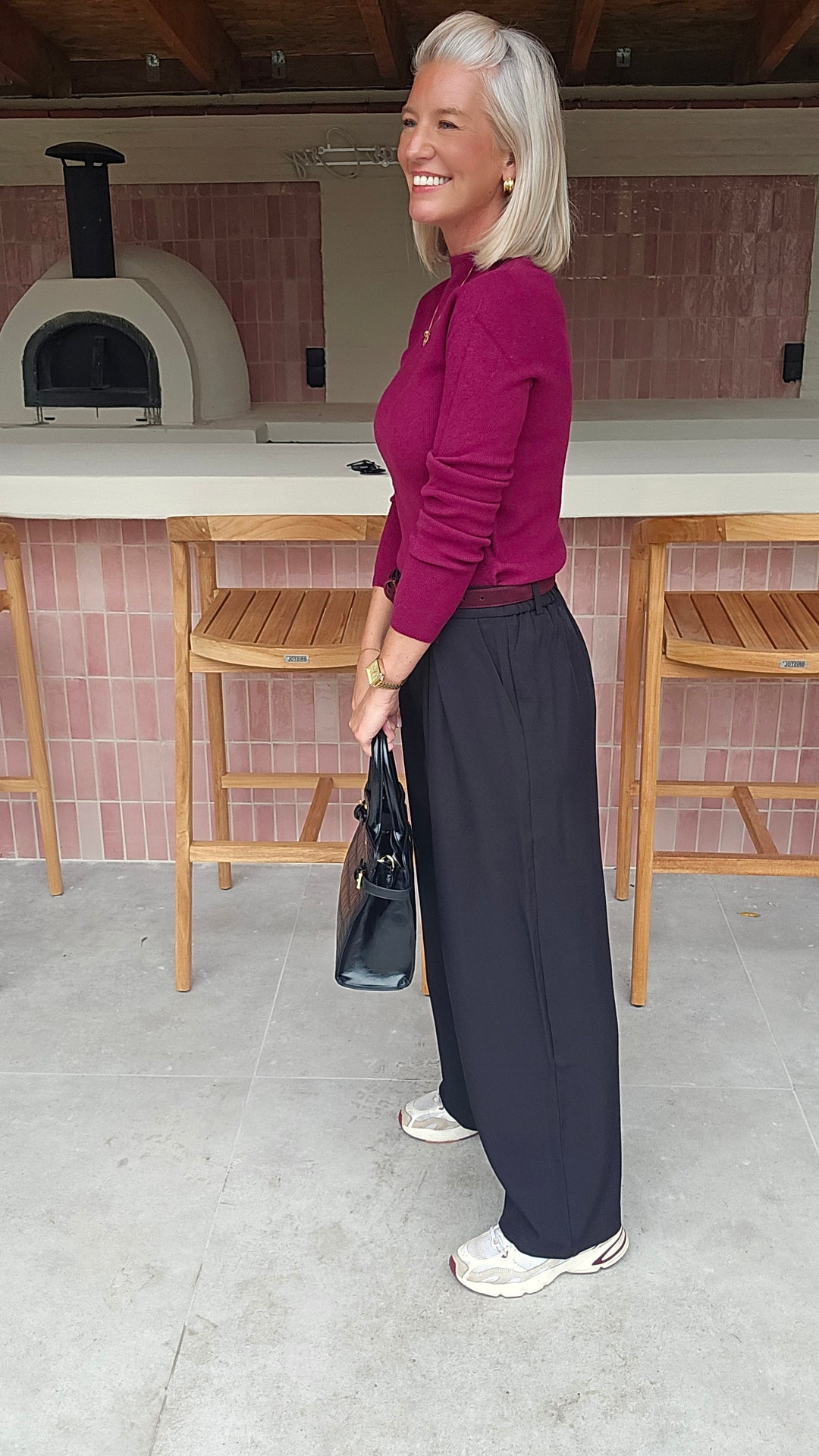 CELIA basic knit burgundy