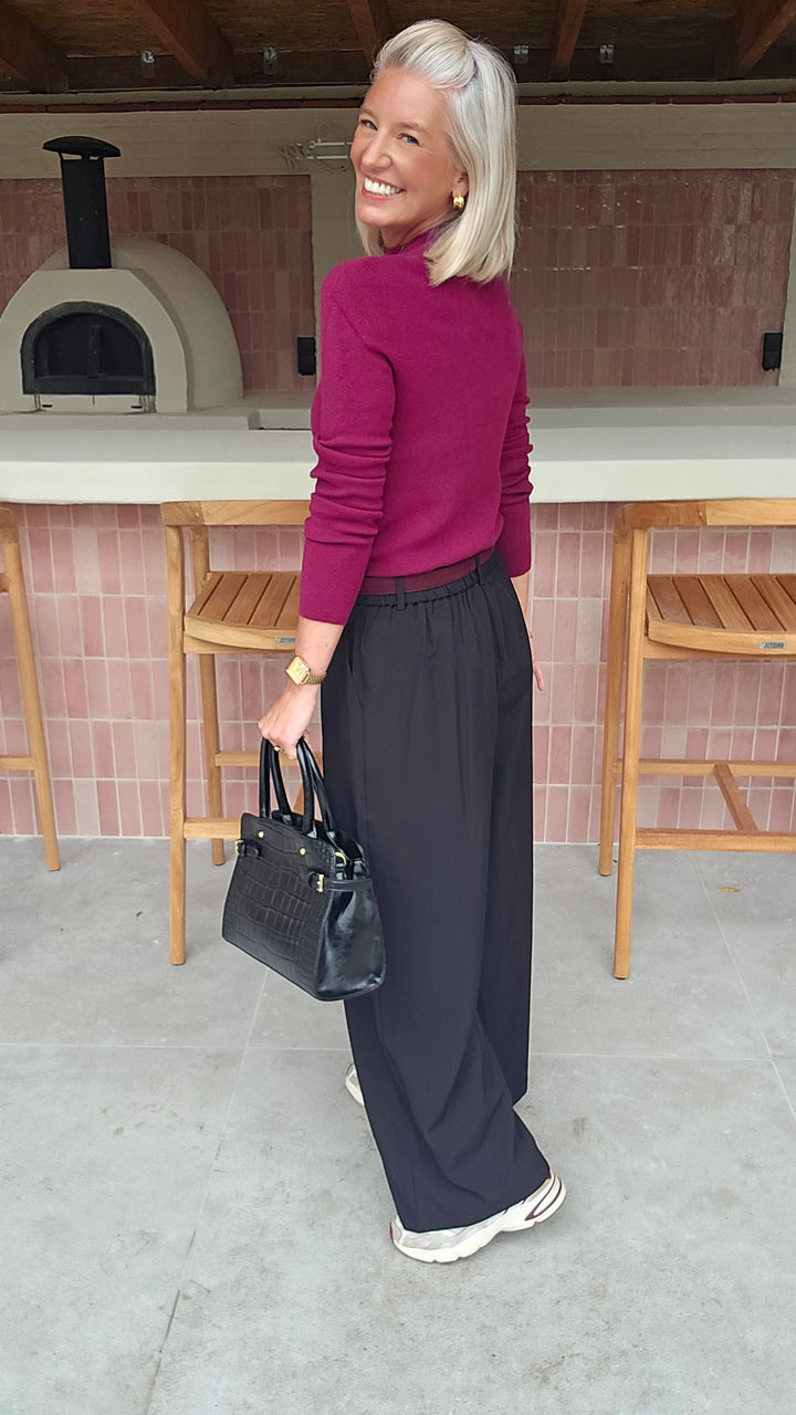 CELIA basic knit burgundy