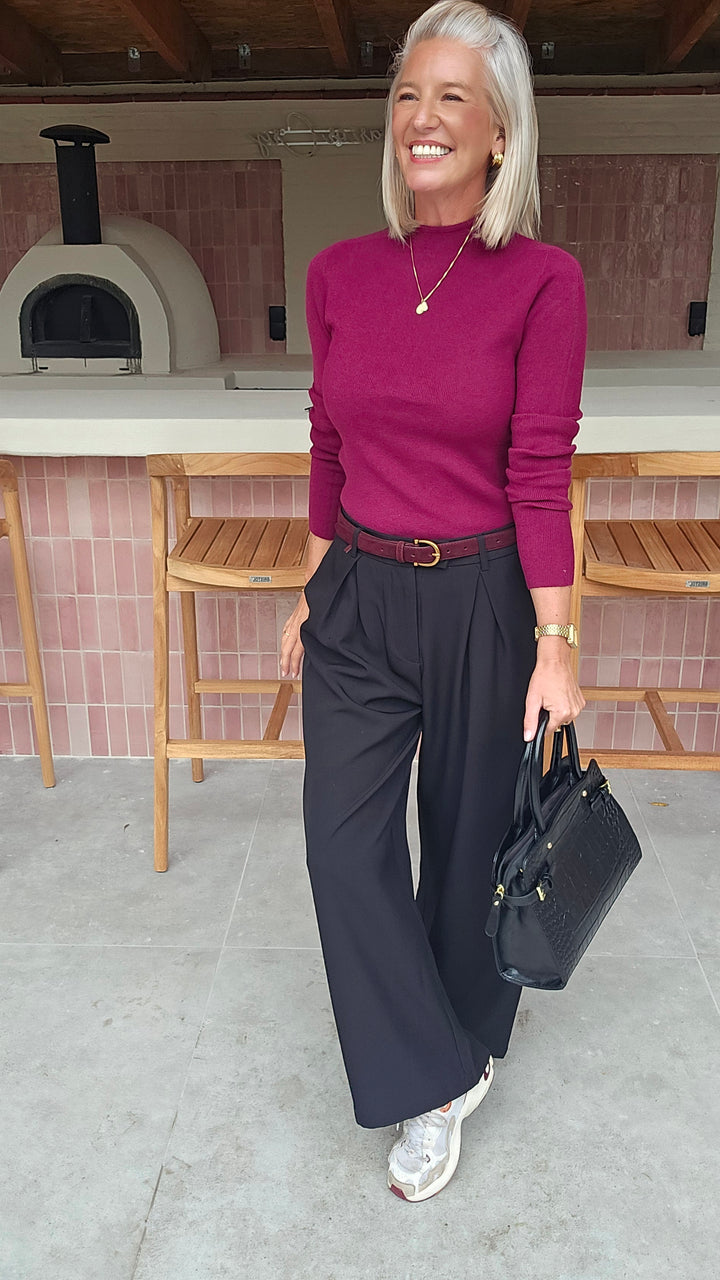 CELIA basic knit burgundy