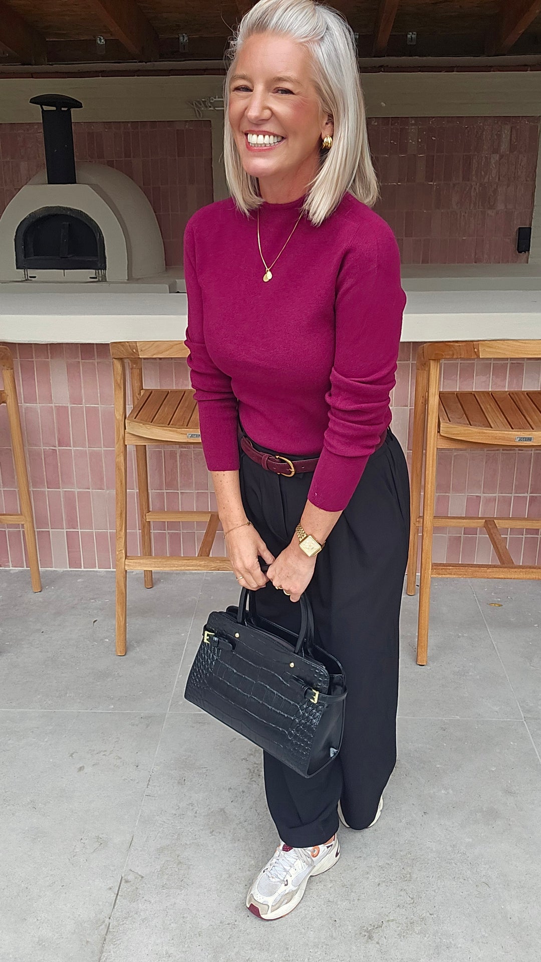 CELIA basic knit burgundy