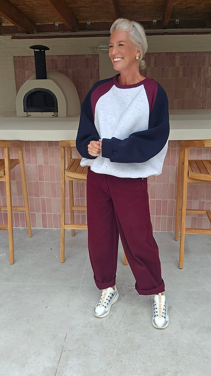 FAY balloon jeans burgundy