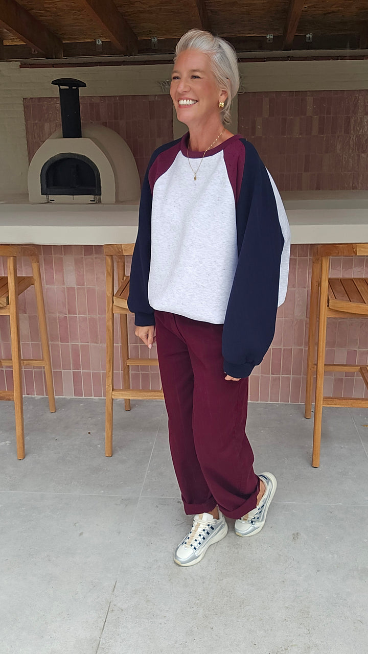 FAY balloon jeans burgundy
