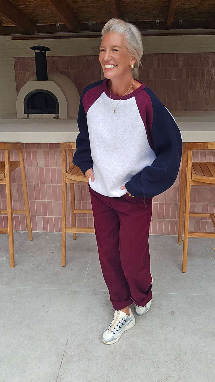FAY balloon jeans burgundy