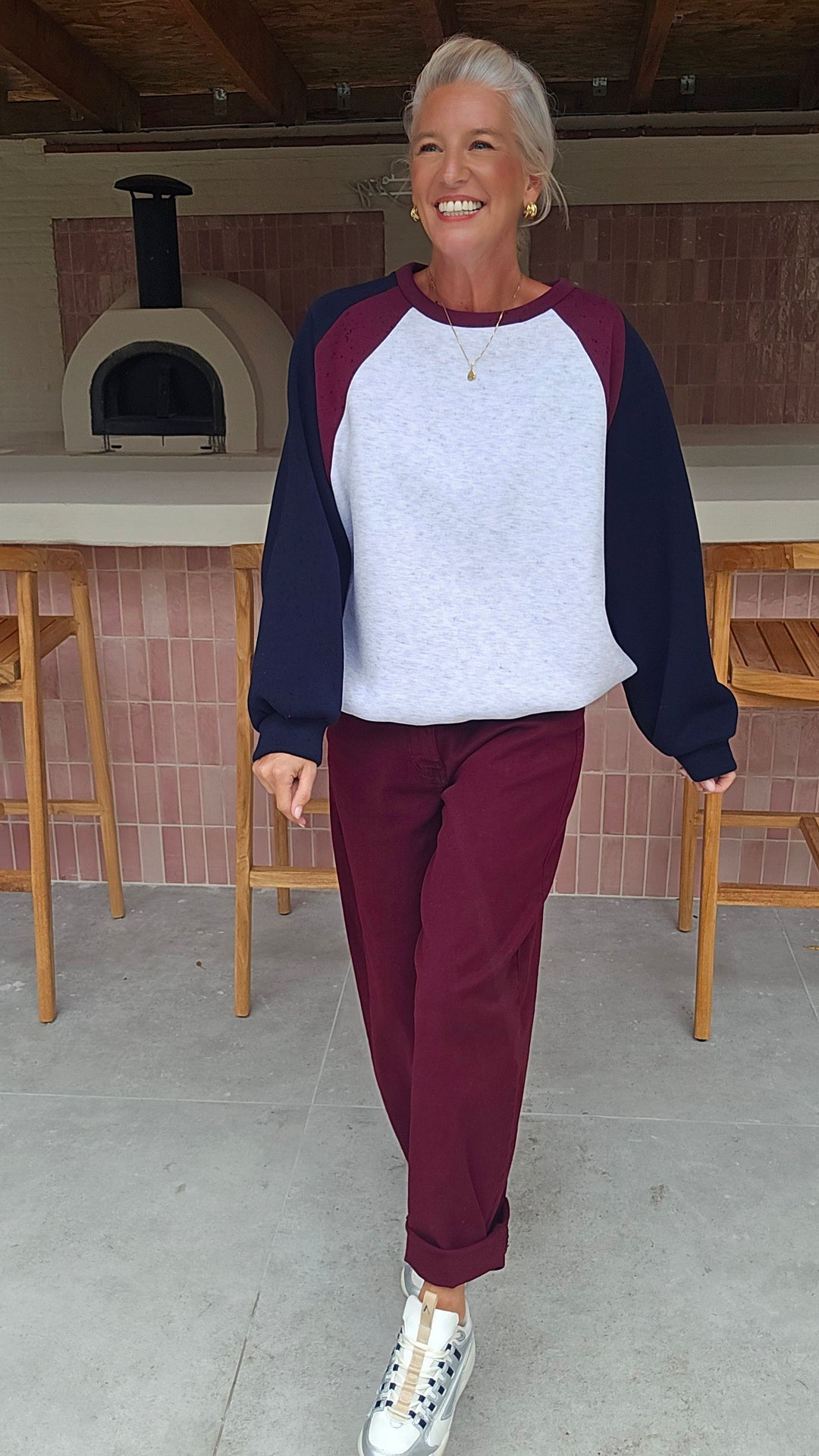 FAY balloon jeans burgundy