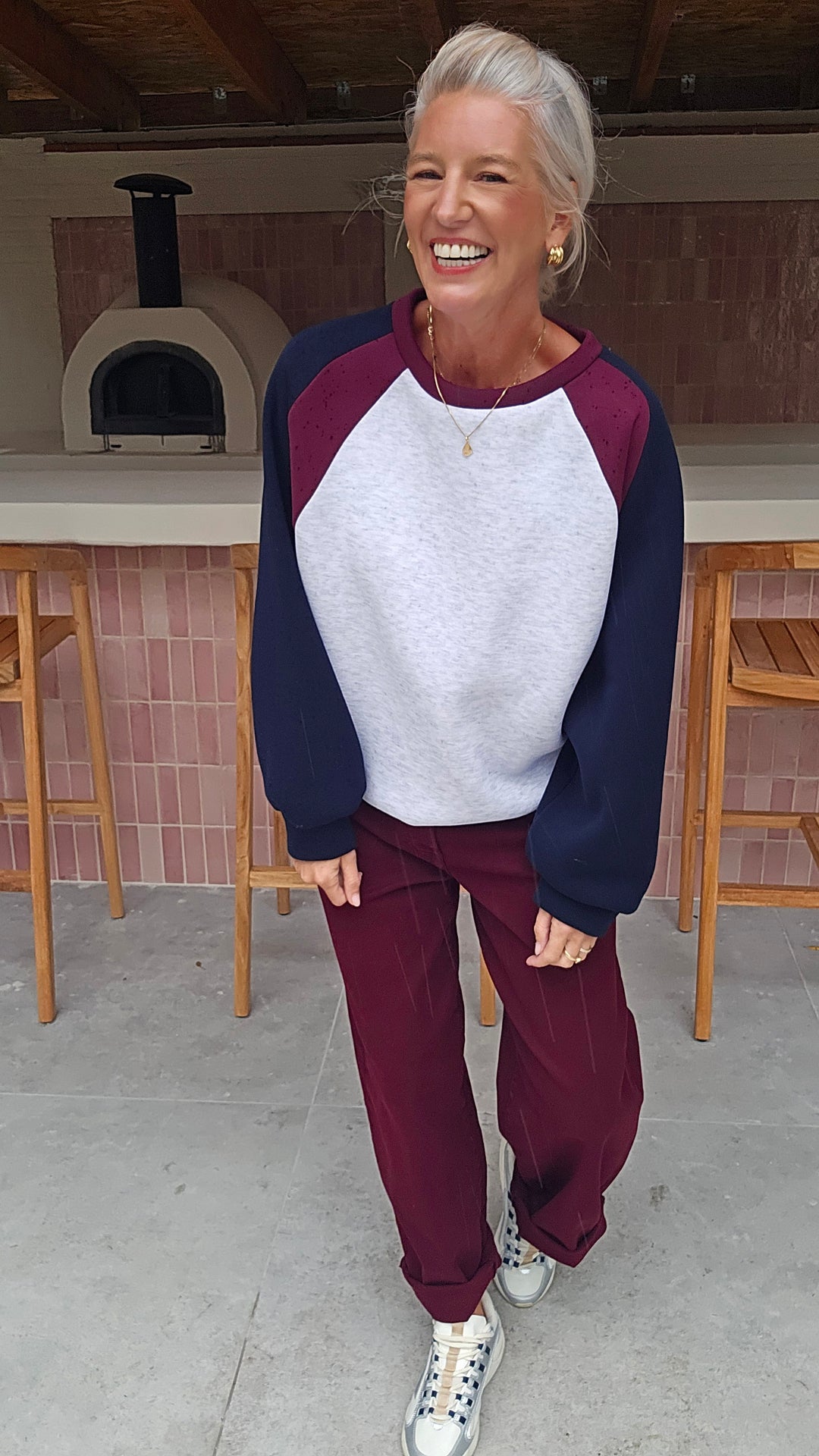FAY balloon jeans burgundy