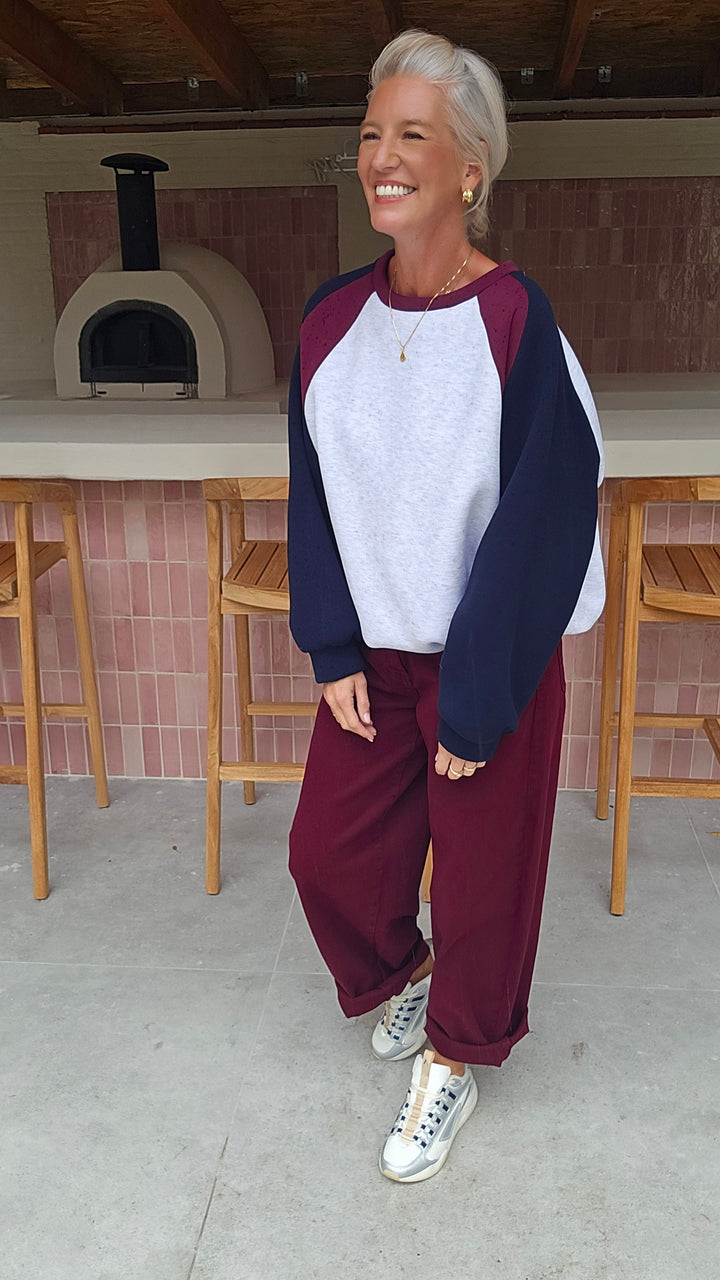 FAY balloon jeans burgundy