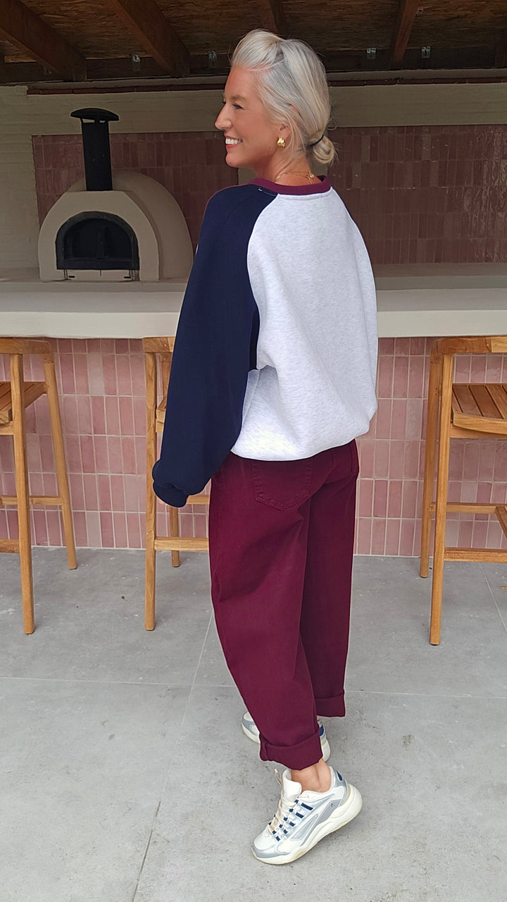 FAY balloon jeans burgundy
