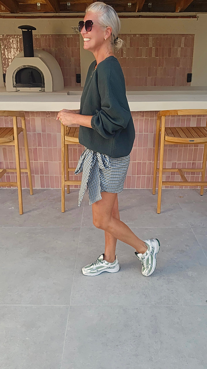 VIKI skort khaki blue