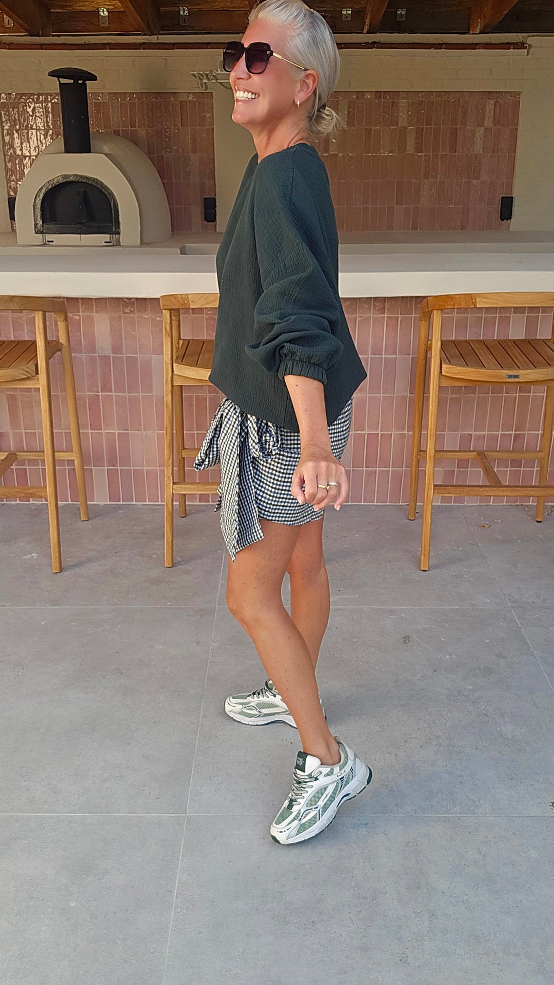 VIKI skort khaki blue