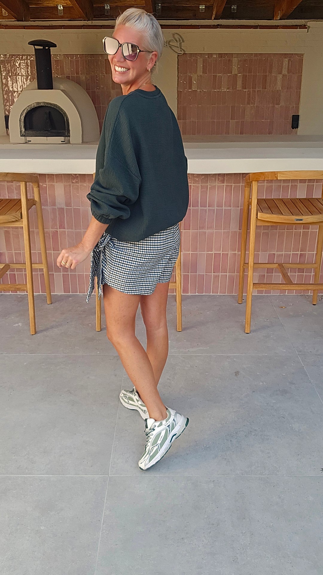 VIKI skort khaki blue