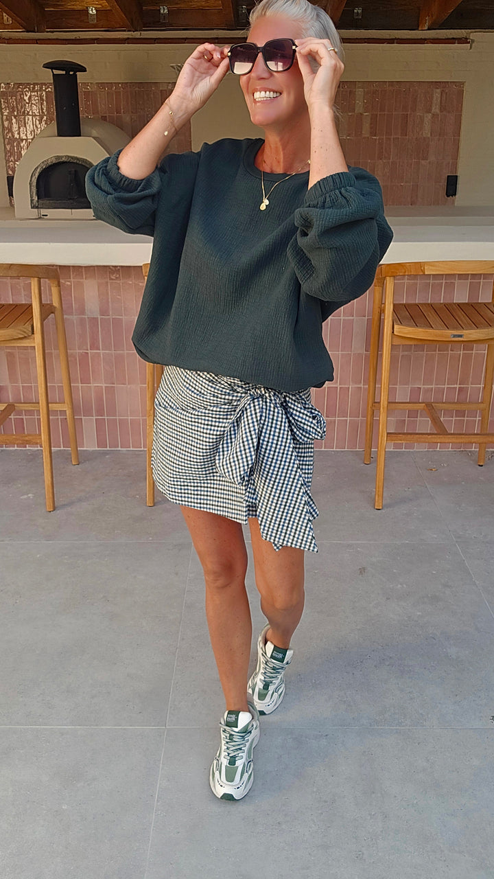 VIKI skort khaki blue