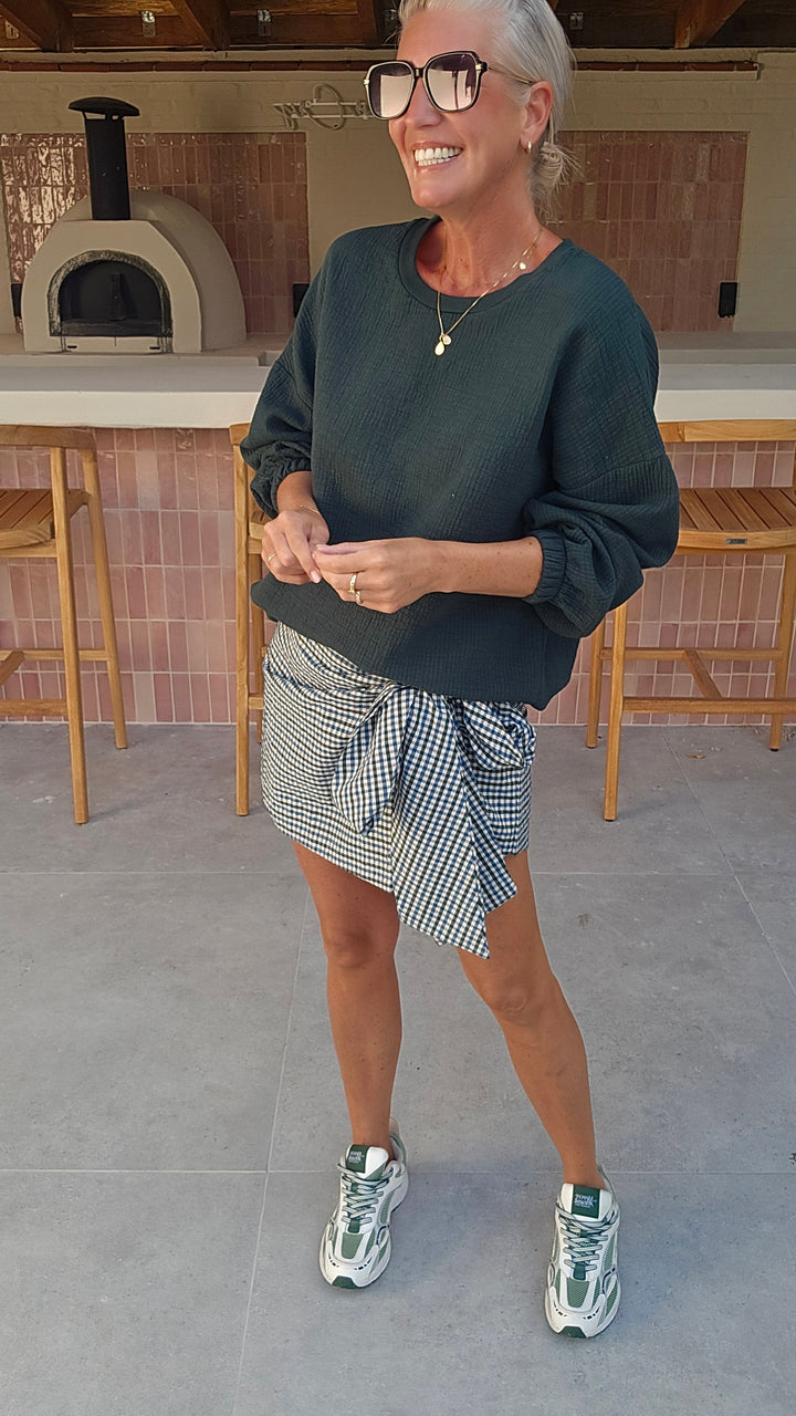 VIKI skort khaki blue