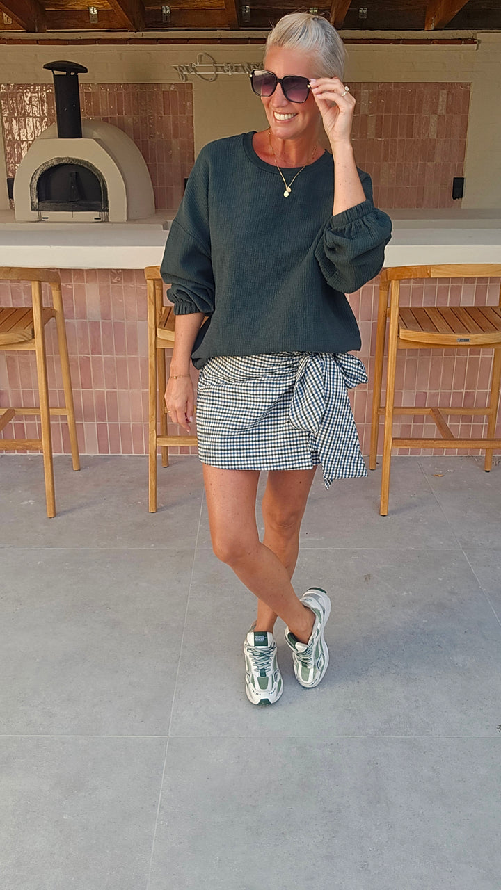 VIKI skort khaki blue