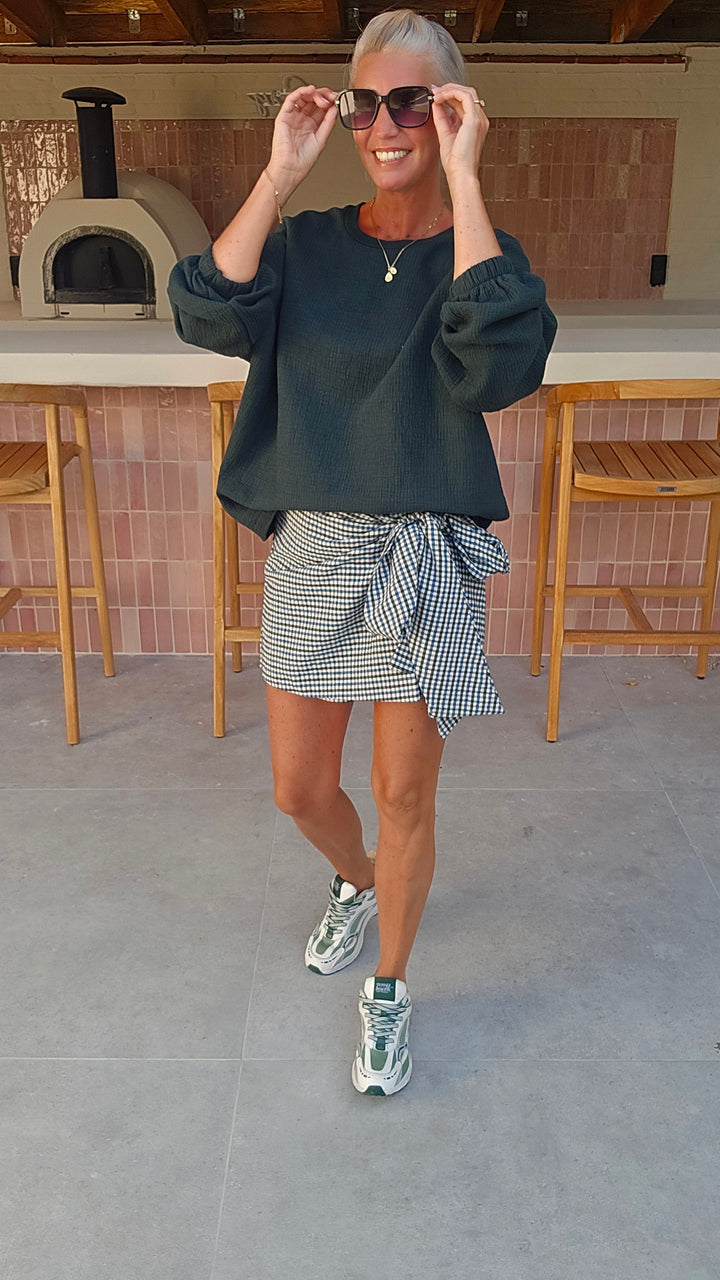 VIKI skort khaki blue