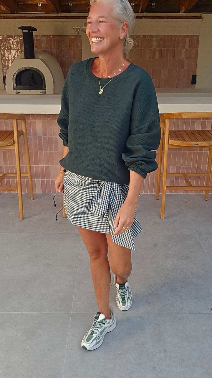 VIKI skort khaki blue