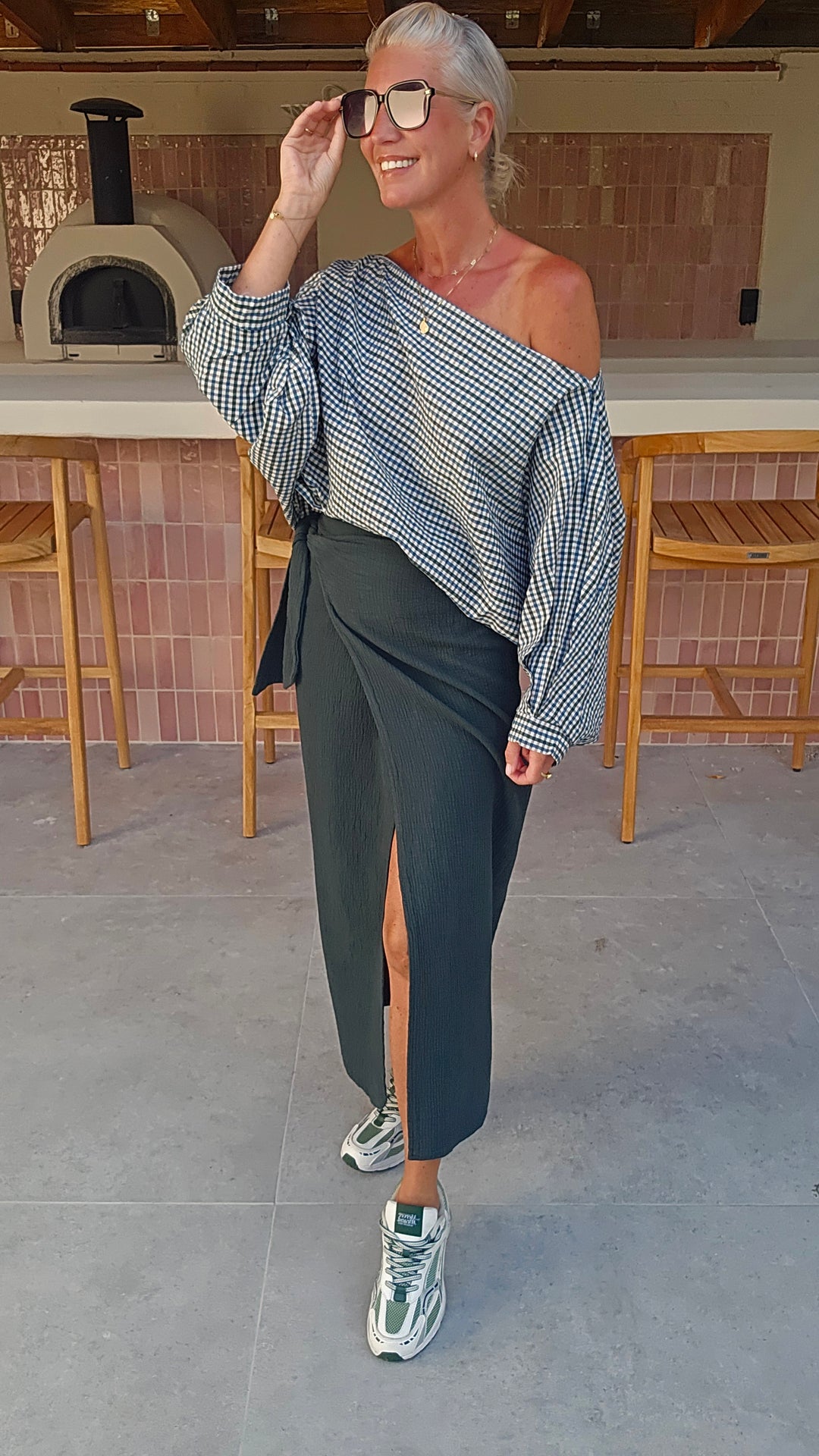 VIKI blouse khaki blue