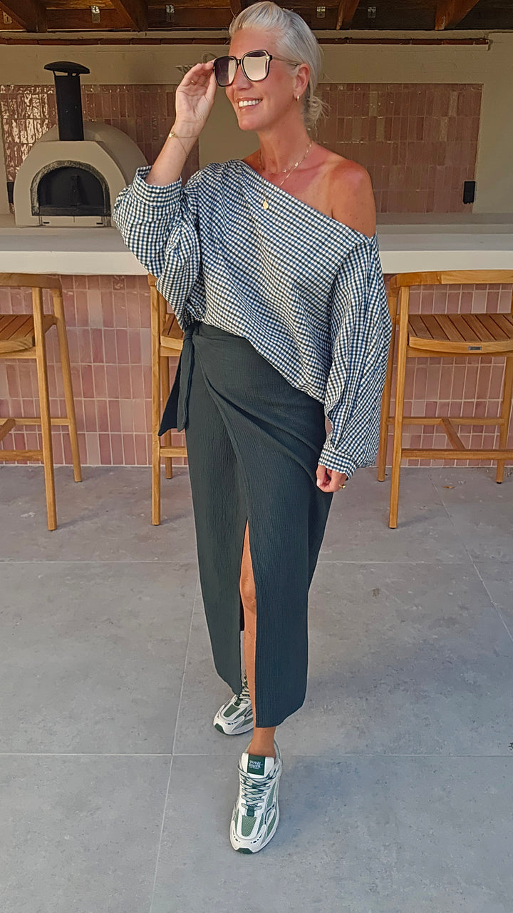 VIKI blouse khaki blue